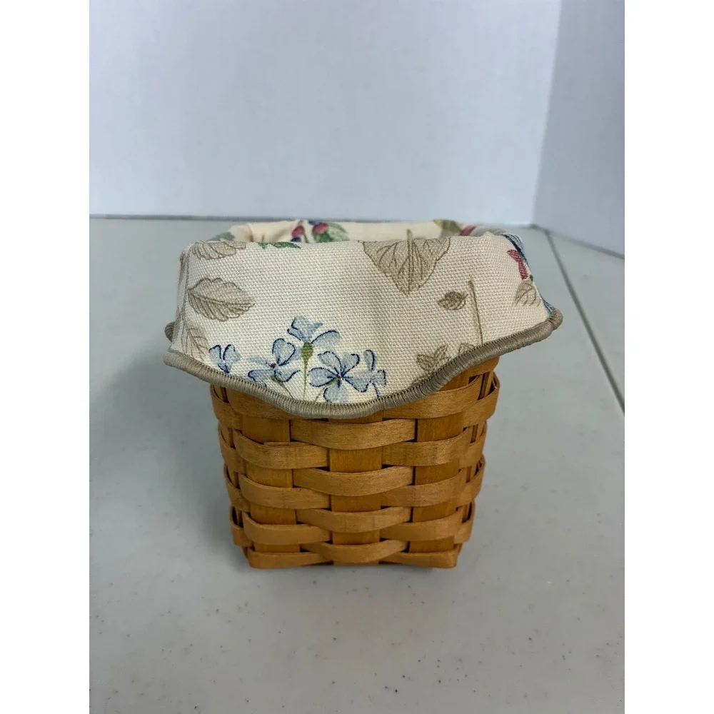 Longaberger Small Square Basket 1996 Botanical Berry Liner Plastic Protector‎